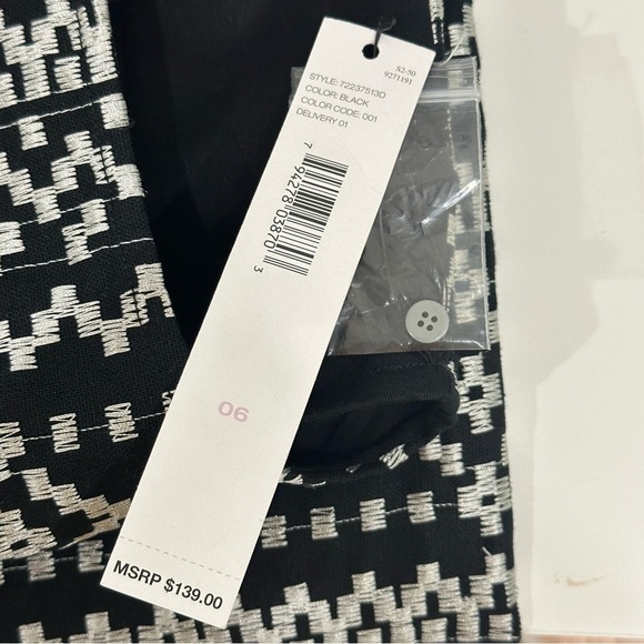 DKNYC Woven Shift Dress Black White Linen Cotton Sleeveless - Picture 5 of 7